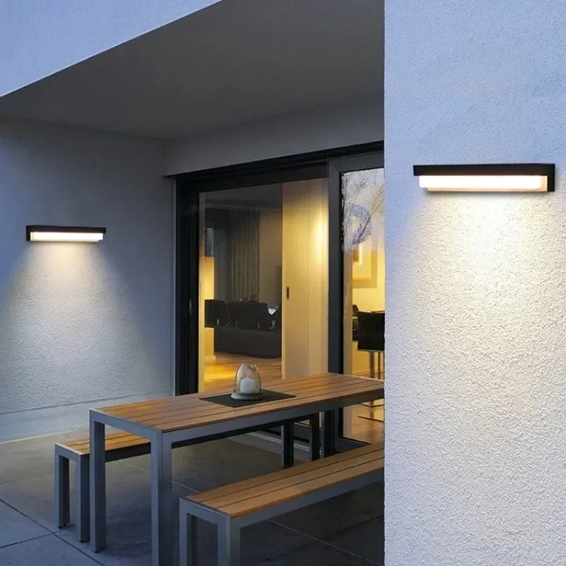 Impermeável LED Outdoor Wall Lamp, Iluminação do jardim, Porch Lights, No Motion Sensor