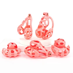 Male Lightweight Shell Ghosts Chastity Cage with 4 Rings Set Penis Restraints Cock Cage Husband Loyalty BDSM Sex Toys For Men