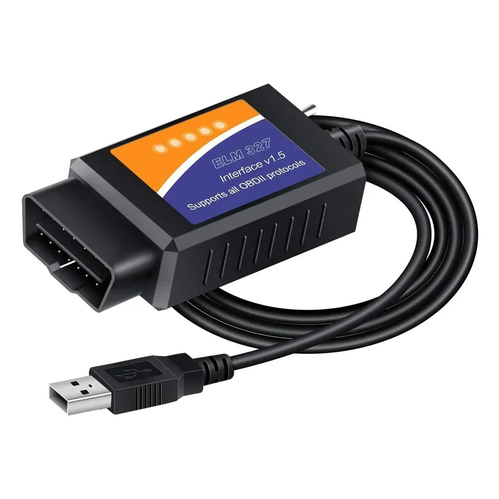 Elm 327 V1.5 OBD2 Scanner USB Adapter for Windows Diagnostic Coding Tool with MS-CAN/HS-CAN Switch Launch Automotive Scanner OBD