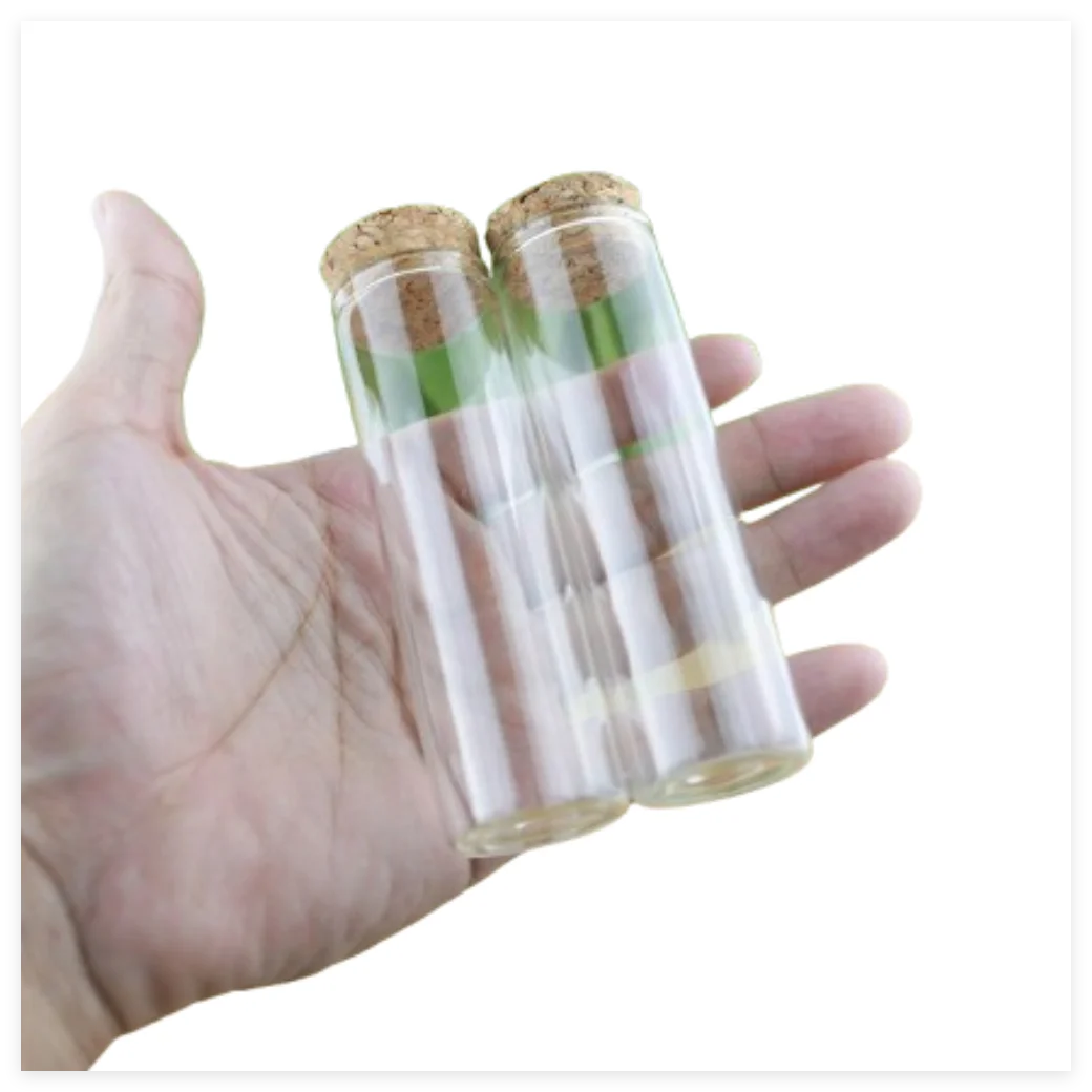 24 Pcs 50ml Glass Bottle Cork Stopper 30*100mm Glass Test Tube Spicy Storage Bottle Container Glass Jars Vials DIY Craft