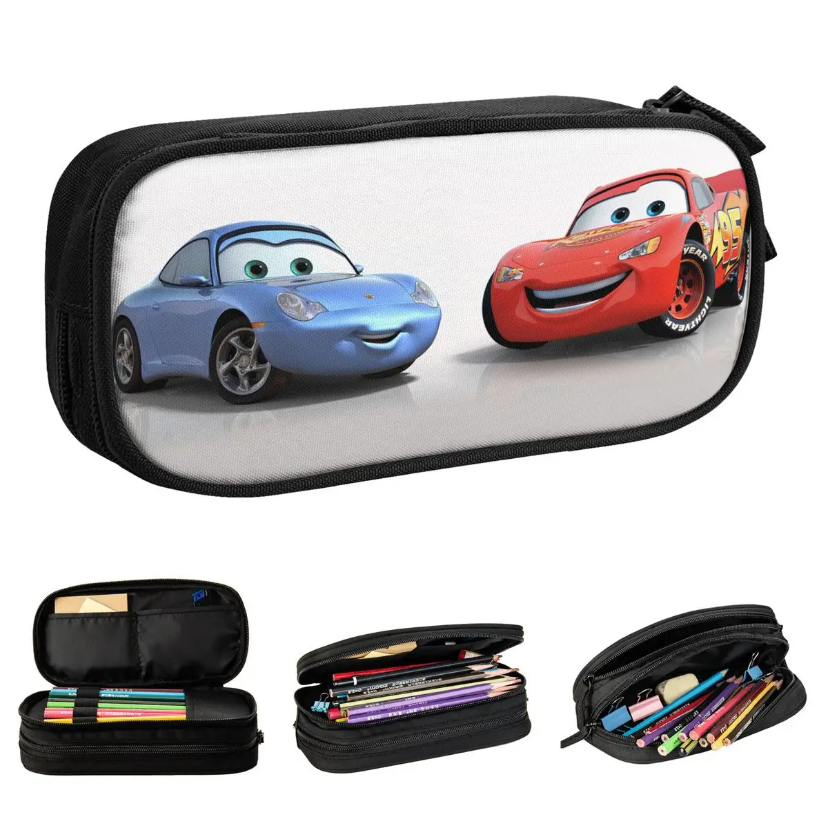 

Lovely Cars Lightning McQueen Pencil Case Pencil Pouch Pen Box for Student Large Storage Bag Students School Gifts Accessories