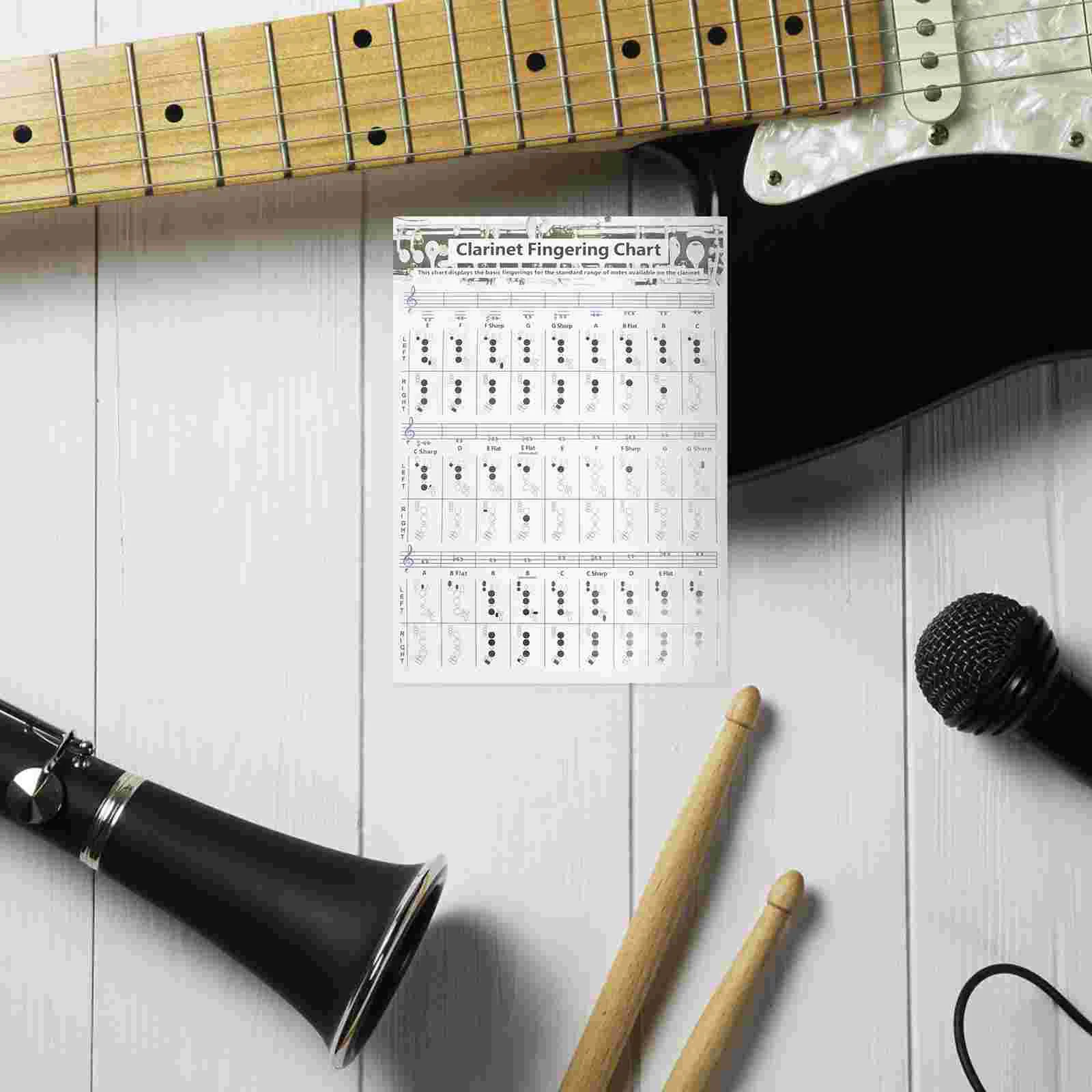 

Clarinet Chord Score Finger Guide Chart Poster Music Coated Paper for Beginner