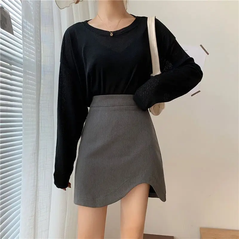 Skirts Women High Waist All-match Streetwear Irregular Korean Style Designs A-line Vintage Party Causal Y2k Harajuku Chic Ins