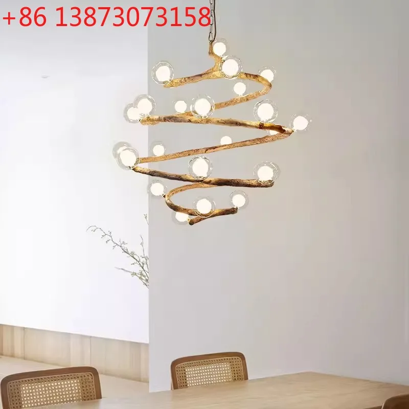 

Новая имитация люстры, творческая личность, спиральная лестница, гостиная, обеденный стол, чайная комната, ретро люстра