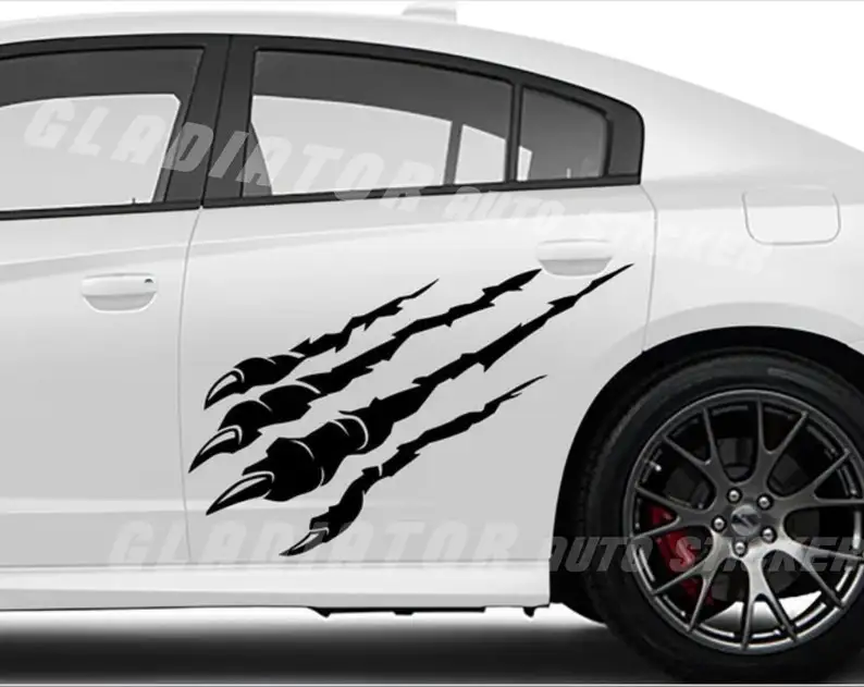 Decal Beast Monster Claws  Fits 20152020   Challenger Charger Hellcat SRT Scat pack Side Fender Racing