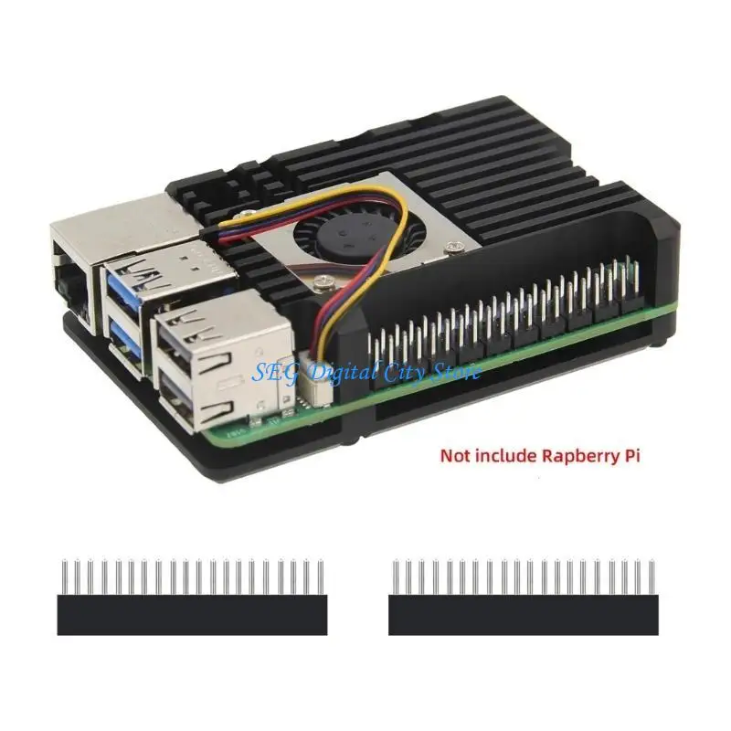مربع علبة سبيكة من ألومنيوم U75B مع مروحة المنفاخ الشعاعية لـ RPI5 8GB 4GB