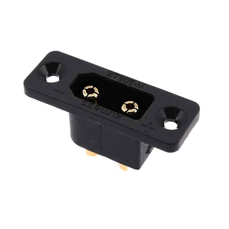 Conector de bateria banhado a ouro, Amass-XT90E-M, XT90E macho plug, conector montável, soquete preto ou XT90H-M, carga