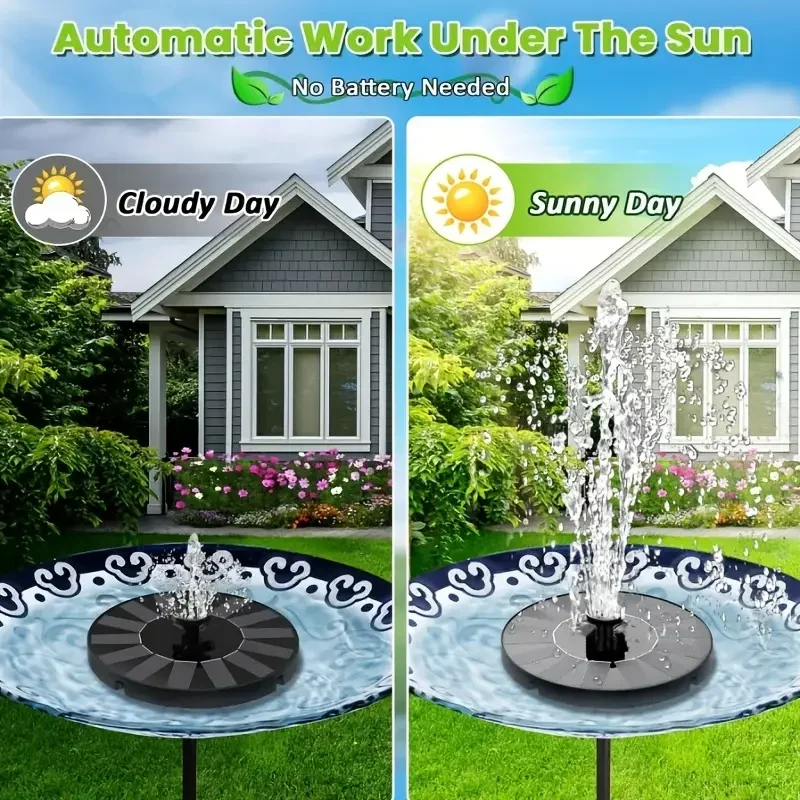 13/16/18cm Solar - Powered Fountain Pumps: Ideal for Garden Pools, Ponds, Bird Baths. 8 - Nozzle Floating Pumps for Outdoor