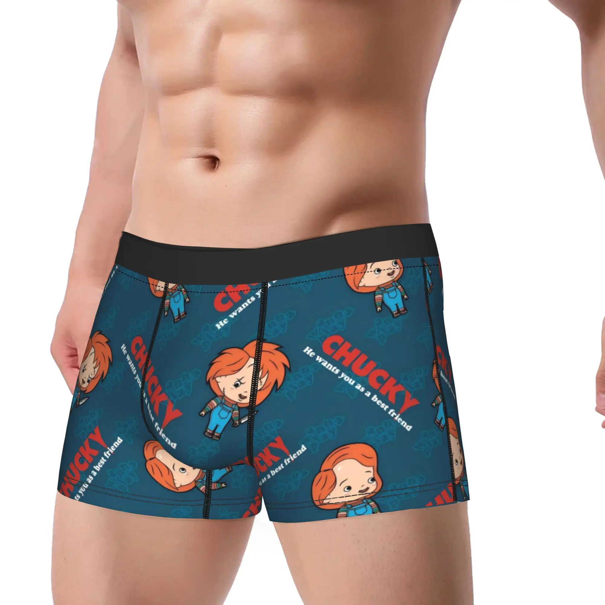 Chucky 4  Underpants Breathbale Panties Men's Underwear Print Shorts Boxer Briefs