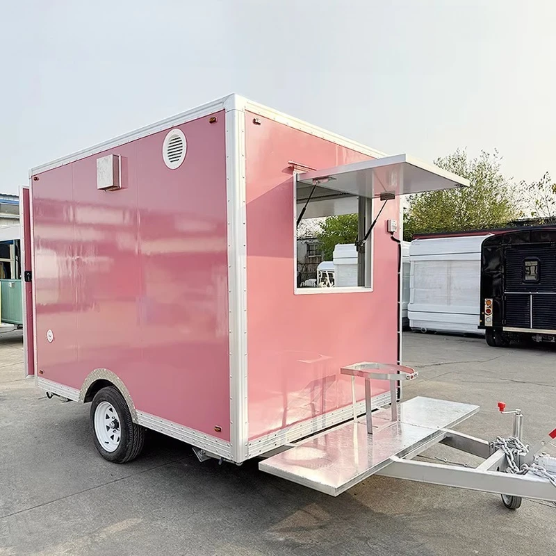 Street Ice Cream Cart Mobile Food Trailer With VIN USA Standard Commercial Catering Vending Truck For Outdoor Business
