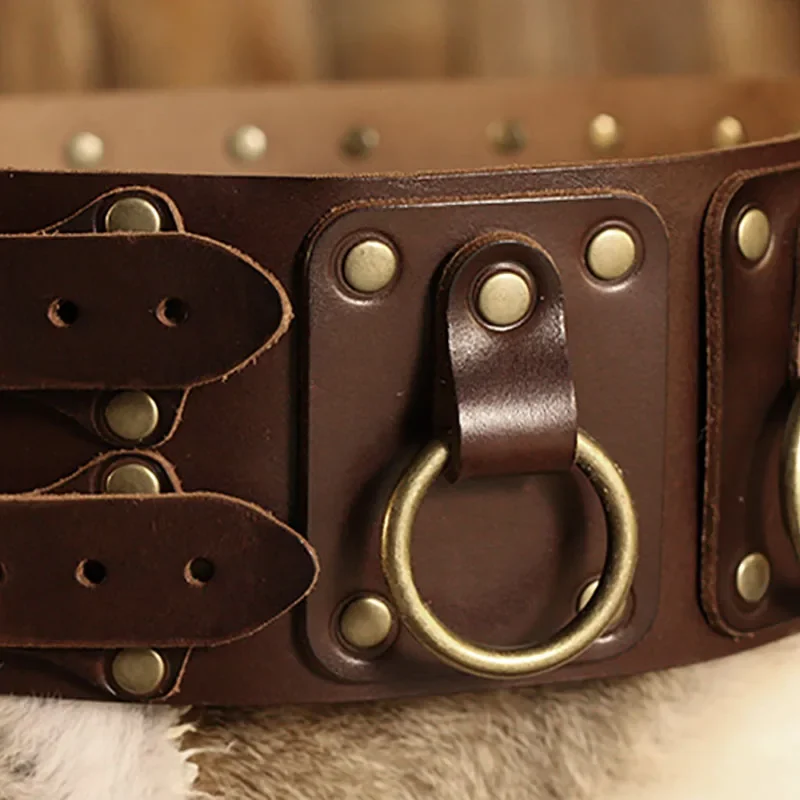 Medieval Steampunk Renaissance Wide Belt Corset Men's Leather Knight Pirate Warrior Waistband Medieval Belt Cosplay Costume Prop