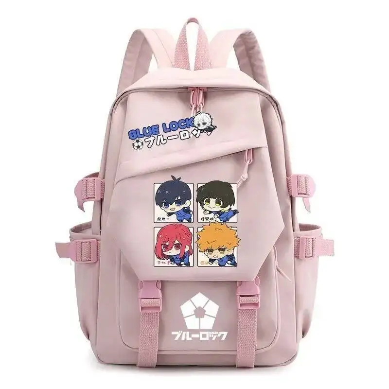 Juego de Anime negro verde rosa blanco azul cerradura estudiantes adolescentes Mochilas escolares Mochilas de gran capacidad para