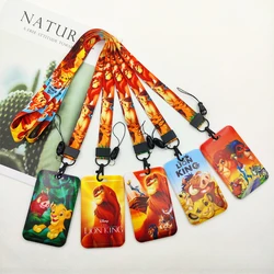 Disney Lion King Credential Card Holder Kawaii Cartoon Subway Badge Card Holders Student Campus Lanyard Cards Holder