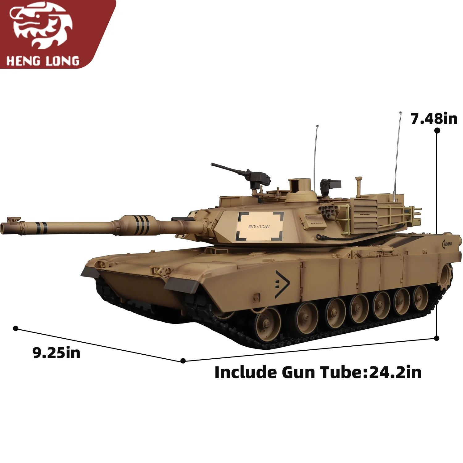 헹롱 RC 탱크 1/16 미국 M1A2 에이브람스 주력 탱크 모델(풀 플라스틱 기본 버전) & 320 °   회전식 포탑 & TK7.0) No.3918