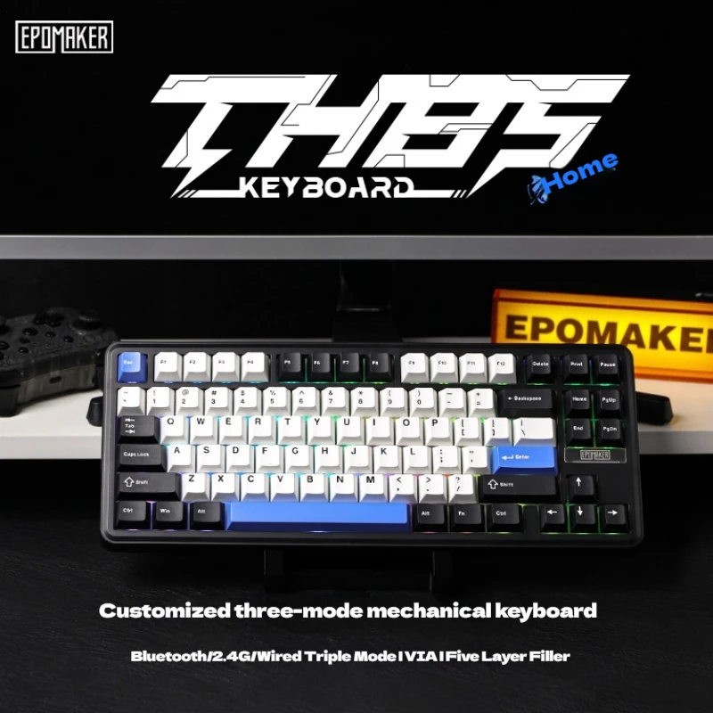 EPOMAKER TH85 メカニカルゲーミングキーボード RGB ホットスワップ可能な 3 モード接続マクロプログラマブル E スポーツとゲームギフト