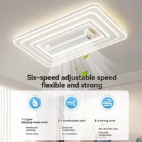 LED Invisible sans lame ventilateur de plafond lumière moteur sans brosse 6 vitesses télécommande gradation ventilateur de plafond lumière chambre ventilateur avec lumière 4