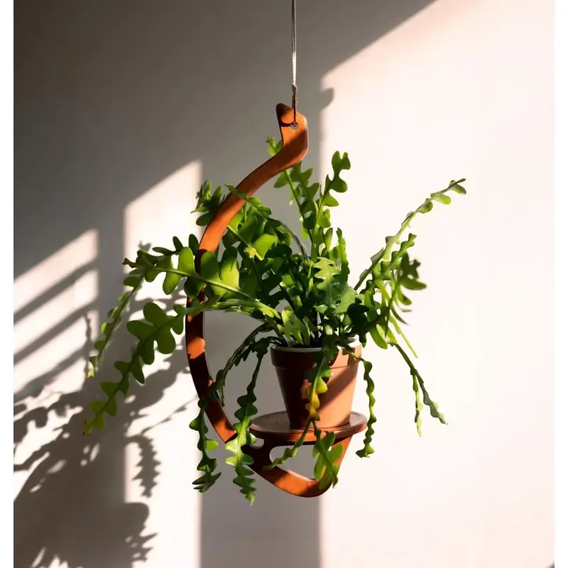 for Elegant Gold Iron Hanging Wall Planter Triple Tier Indoor Plant Pot Holder Modern Vertical Garden