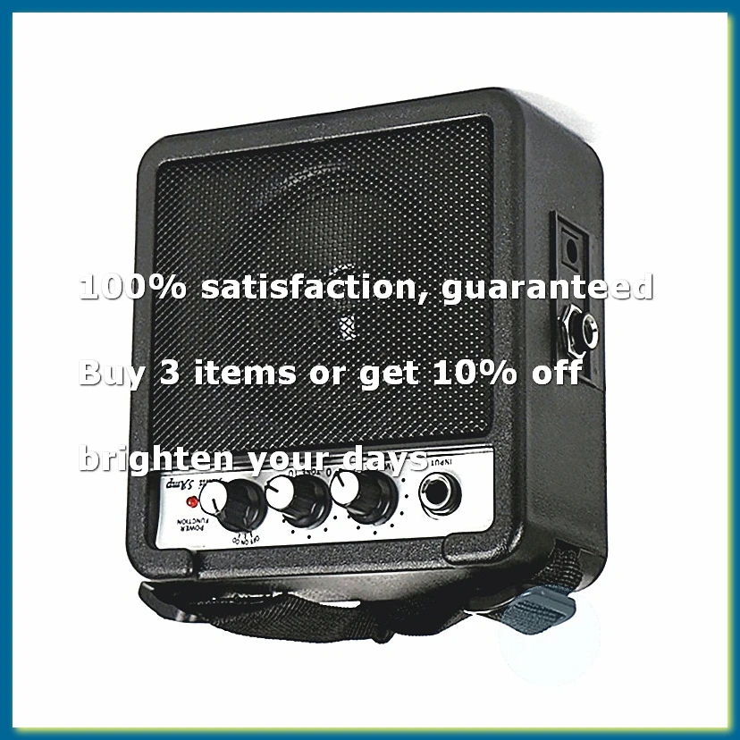 ●5W Mini Guitar Amplifier Amp Speaker with 3.5mm & 6.35mm Inputs 1/4 Inch Output with Volume Tone Adjustment Overdrive