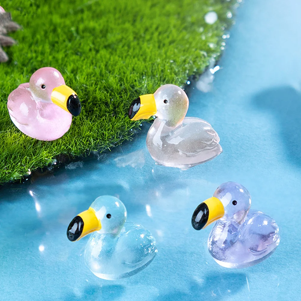 10 Stücke Mini Harz Flamingo Lebensechte Gartendekorationen Realistische Landschaft Ornamente Kleine Größe Kreative Desktop-dekoration