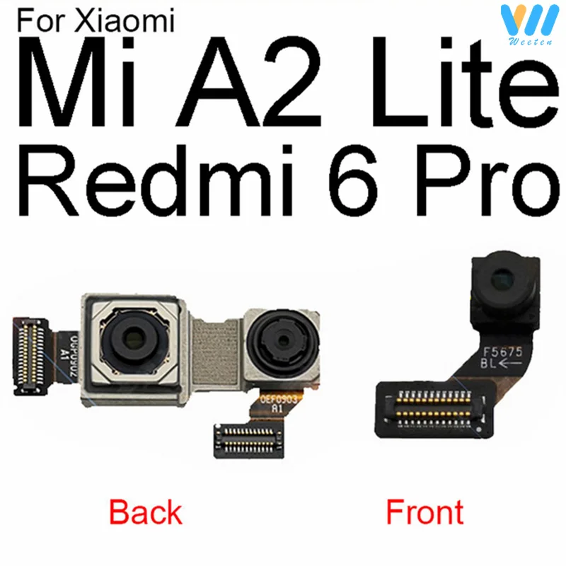 Cámara frontal y trasera para Xiaomi Mi A1, A2, A3, 5X, 6X, CC9e, A2 Lite, Redmi 6 Pro, módulo de cámara frontal principal trasera, pieza de Cable flexible