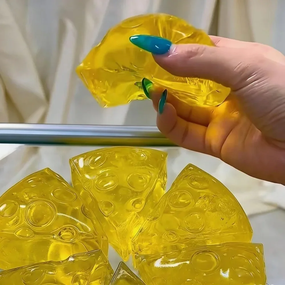 Super Soft Maltose Cheese Squeezable Slow Rebound Shapeable Cheese Squeeze Triangular Shape Realistic Decompression Ball