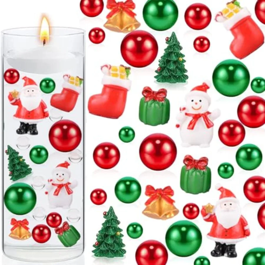

98 Pieces Christmas Vase Filler Decorations for Beads Faux Beads Party Garland for Vases Filler Wedding Centerpiece Christmas P