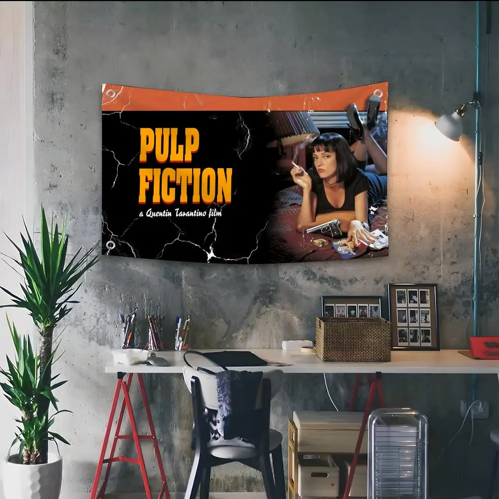 Black comedy P-pulp F-fiction Flags  Camping Outdoor Garden room Bedroom ops Wall Art Family Gifts