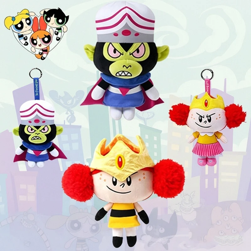 

14·25cm The Powerpuff Girls Stuffed Dolls Movie Villains Princess Morbucks and Mojo Jojo Plush Keychain Dolls
