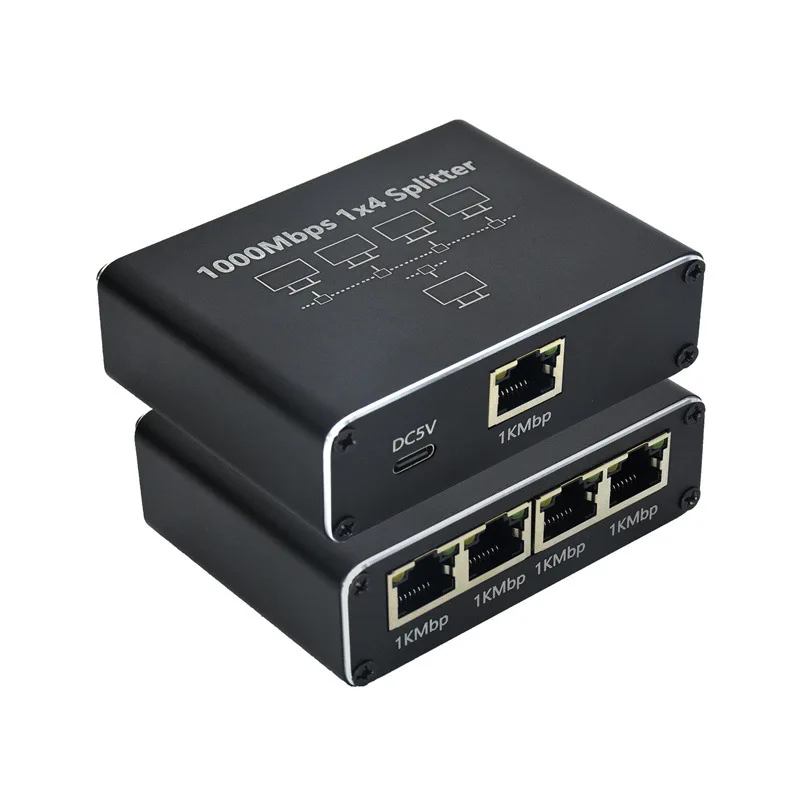 1000Mbps Ethernet Splitter Adapter LAN Extender Network RJ45 1 to 2/3/4 Works Simultaneously For TV Computer Router Switch