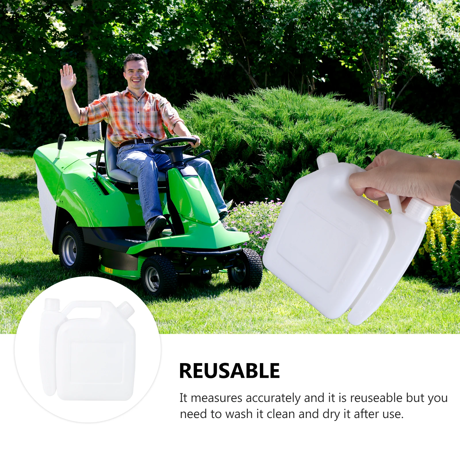 16x7.5x16cm Heavy Duty Oil Bottle with Graduation Marks for 2 Stroke Engine Tools Chainsaw Lawn Mower Strimmer Polyethylene