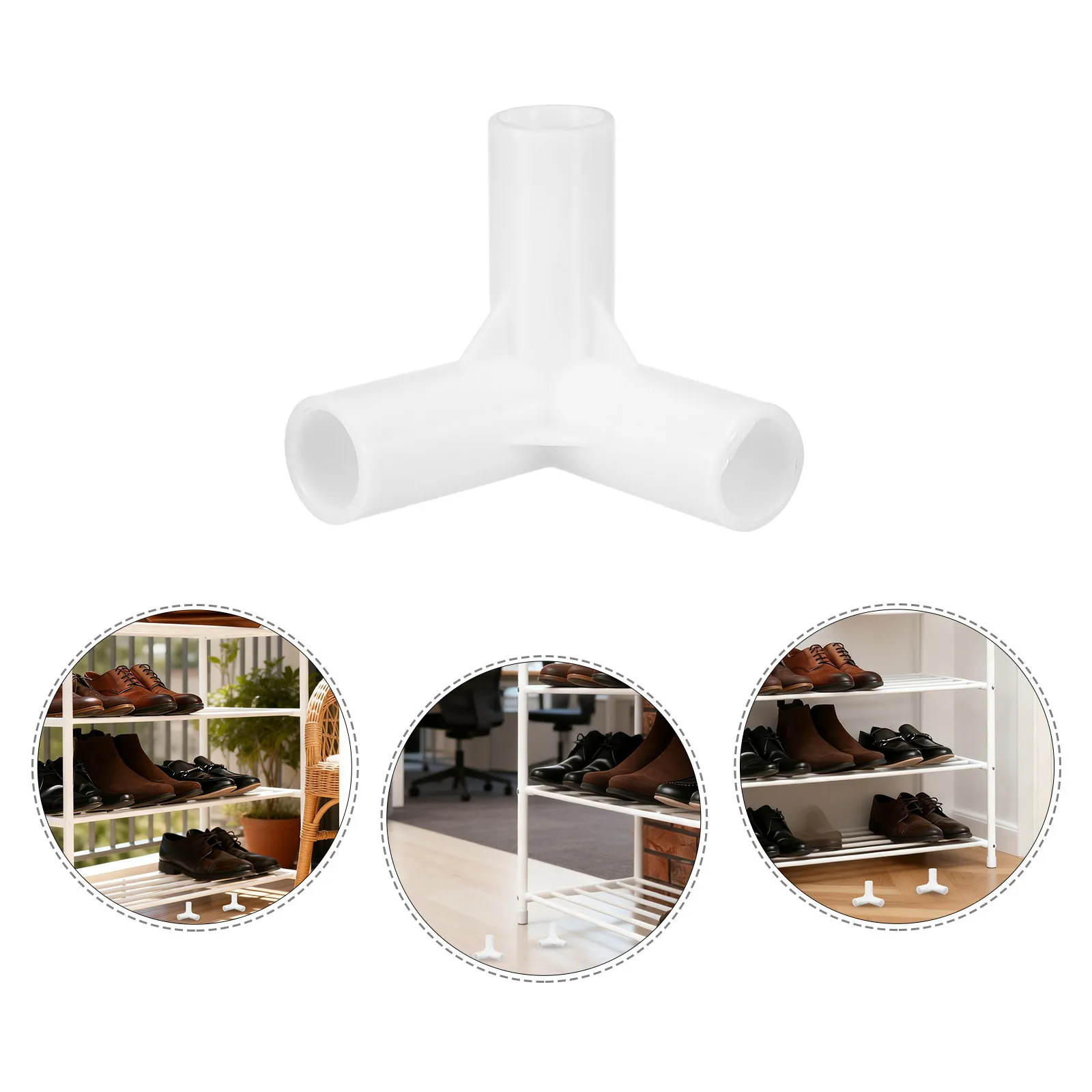 20Pcs Wardrobe Rack Connectors 11Mm Plastic Tee Fittings for Garment Rack Shoe Shelf Stable Stackable Storage System DIY Closet
