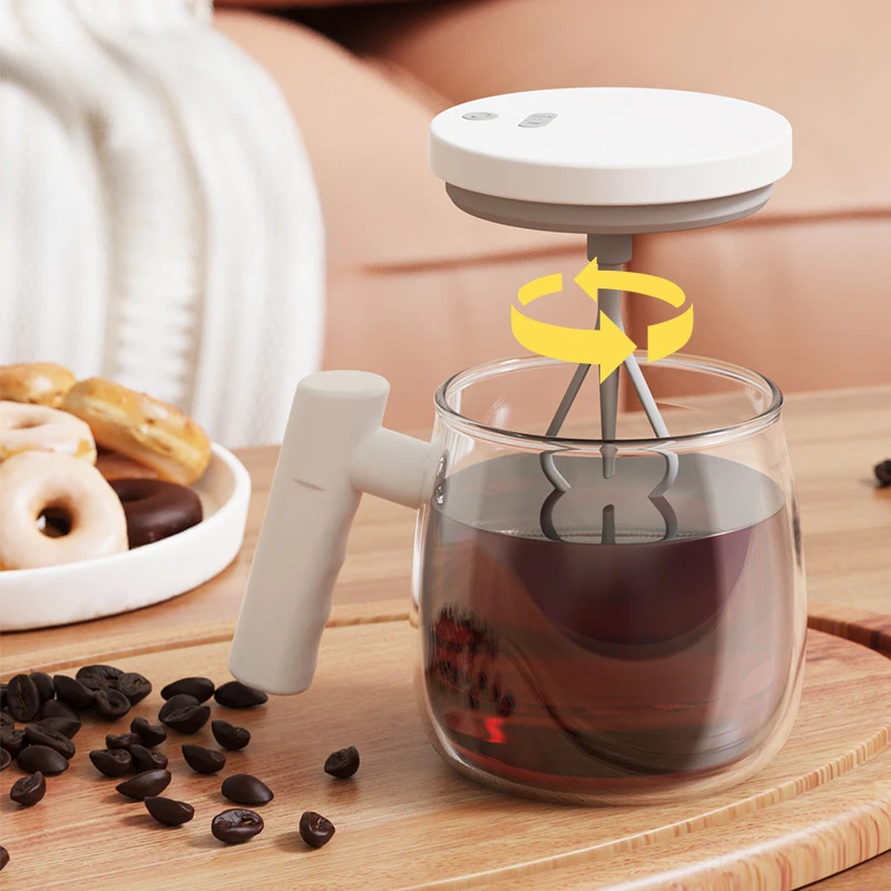 

400ml Electric Glass Automatic Stirring Cup Office Mugs Coffee Cups with Marks Milk Tea Drinking Cup Mug Portable Coffee Tumbler