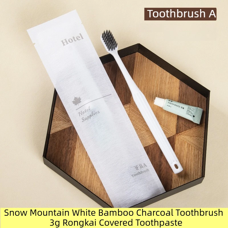 High-End Hotel Disposable Toiletries Bundle - Soft-Bristle Dental Kit, Shampoo & Slippers for Homestays Wholesale.100pc
