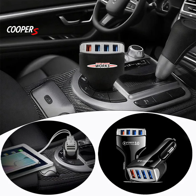

Multi-functional USB Type C 35W Fast PD 4 In1 Electric Adapter Car Charger For Mini Coopers Works R56 R50 R51 R52 R53 R52 R55