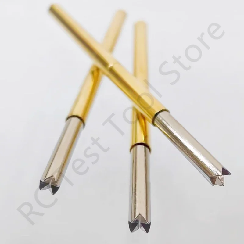 100 Pcs/Package P125-Q1Copper Nickel Plated Electronic Probe Pin Total Length 33.35mm Spring Test Probe Test Accessories