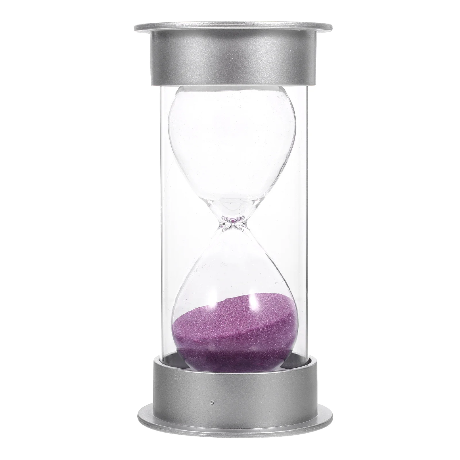 Hourglass 20 Minutes Sandglass Sand Clock Sand Timer Home Desktop Bookshelf Decor Kids Christmas Birthday Gift (Silver and Blue)