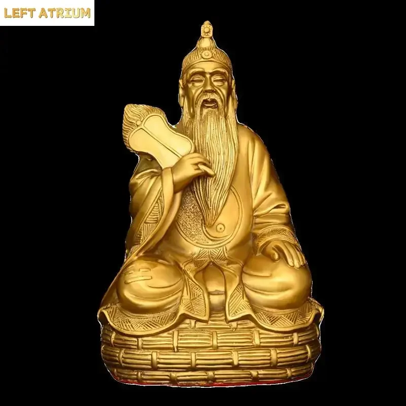Brass Taishang Laojun Statue Home Offerings Heavenly Zun Laozi Bronze Worship Ancestral Master Statue