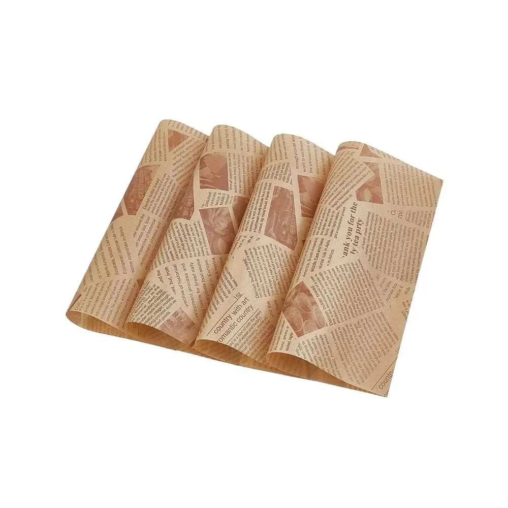 50 قطعة ورق مقاوم للزيت ورق تغليف الطعام الخبز ساندويتش برغر البطاطس المقلية الغذاء التفاف أطباق الورق حصيرة الملحقات