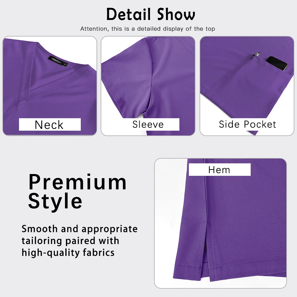 الدعك الزي الرسمي الرجال النساء الجمال السراويل المستقيمة مجموعة الجملة الملابس الجراحية الطبية ممرضة الملحقات عيادة الأسنان عمال