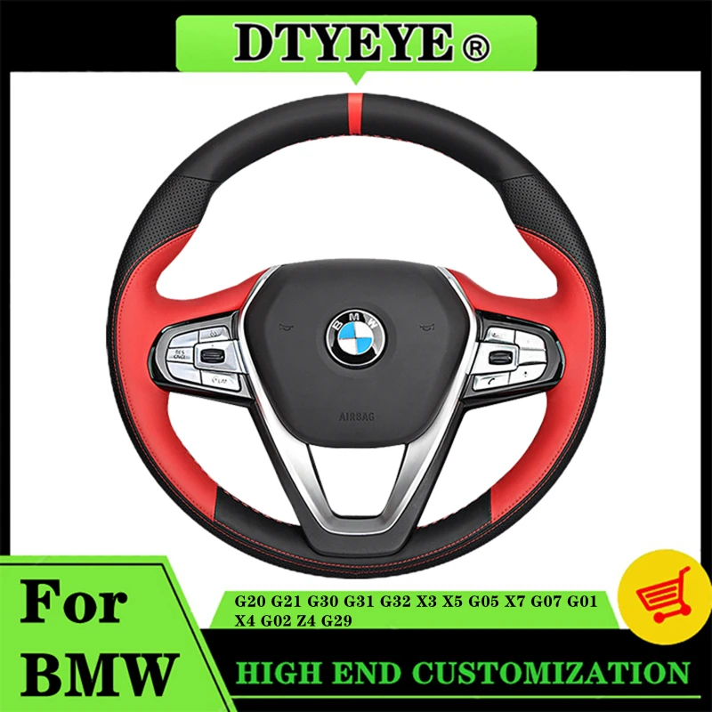 

Car Accessory Car Steering Wheel Cover For BMW G20 G21 G30 G31 G32 X3 X5 G05 X7 G07 G01 X4 G02 Z4 G29 DIY Steering Wheel Braid