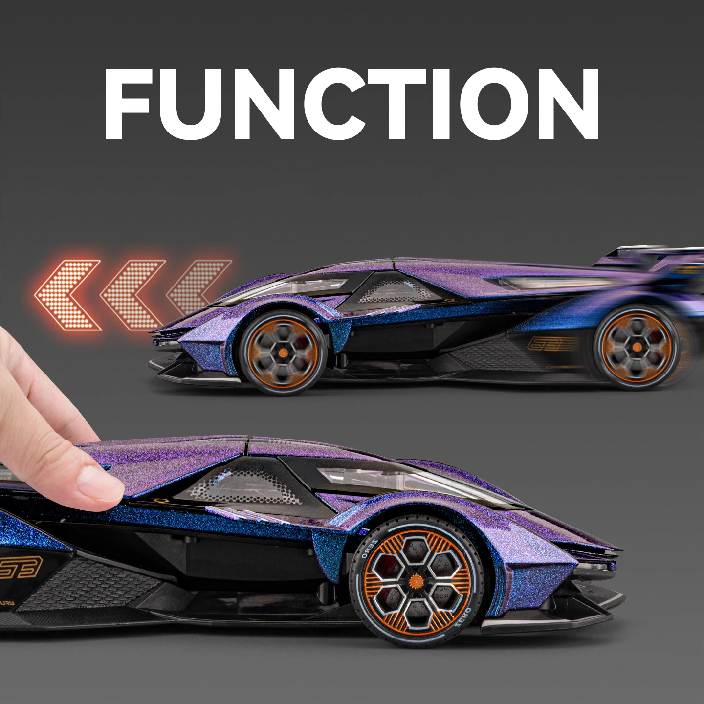 Nieuwe 1:24 Gesimuleerde Lambo V12Gt Legering Model Auto Geluid En Licht Trek Speelgoed Auto Metalen Sportwagen Jongens Collectie Ornamenten Gift