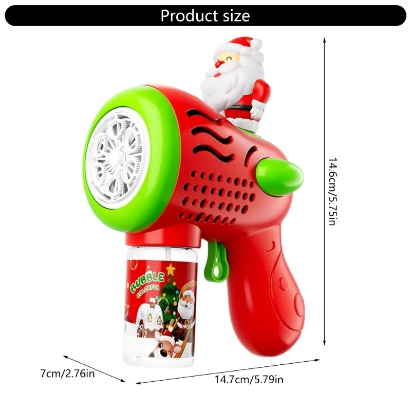 Súng thổi bong bóng đồ chơi tự động hình ông già Noel cho trẻ mới biết đi Bữa tiệc trẻ 15UB
