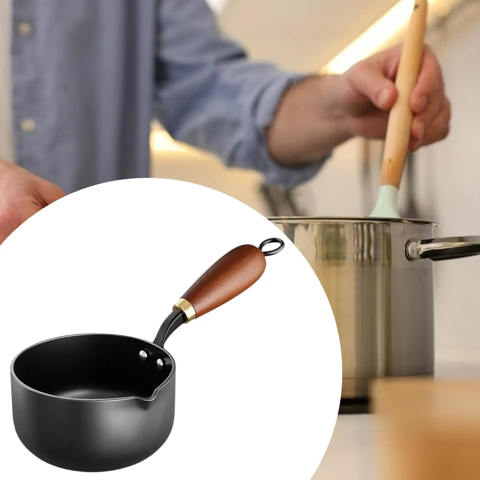 Piccola casseruola per salsa, pentola antiaderente in ferro, pentola per sciogliere il cioccolato, cucina, cucina a casa