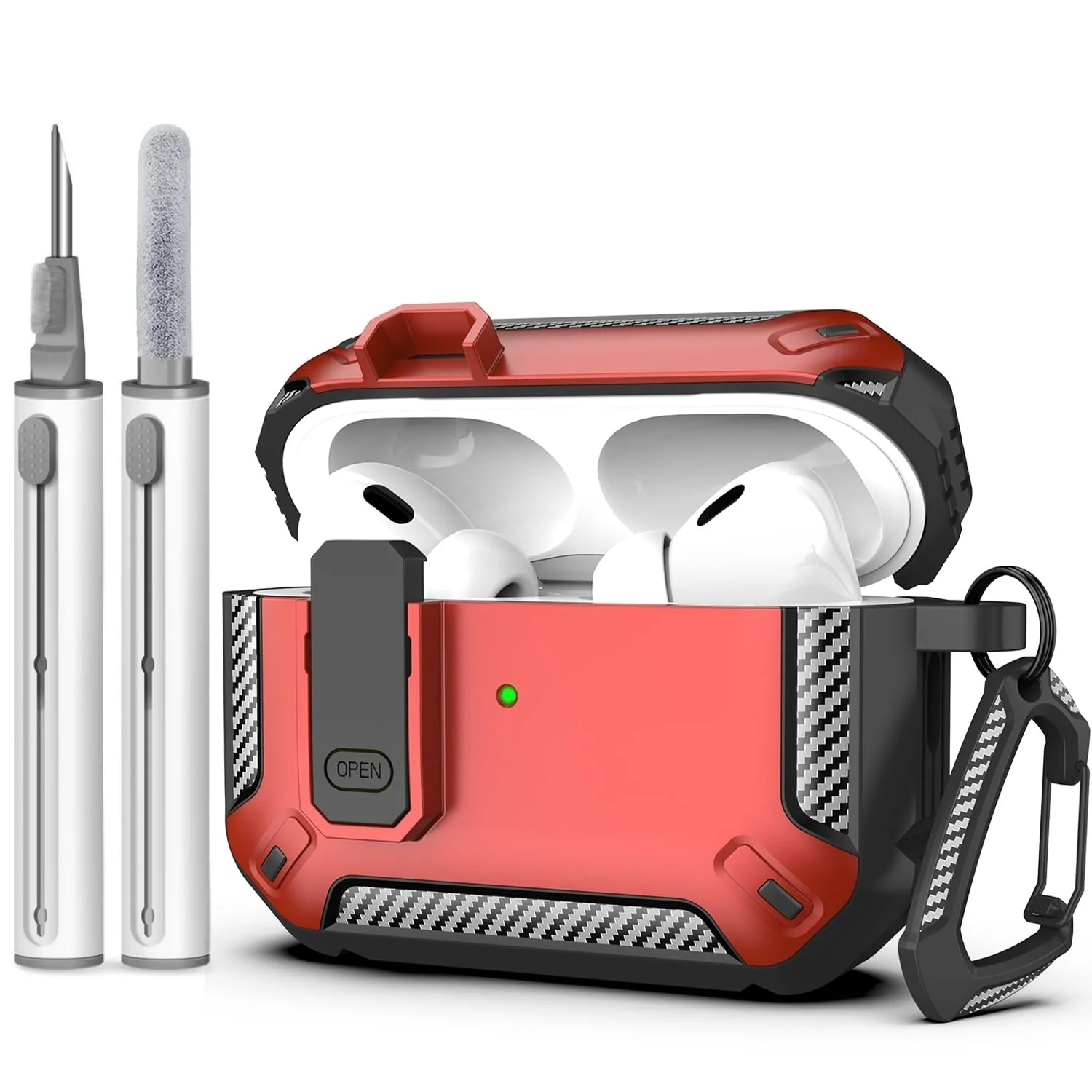 2025 für Airpods Pro 3 Secure Lock Kopfhörerhülle, stoßfeste Hartschale, vollständige Schutzhülle mit Reinigungsstift für AirPods Pro 3 – Detail 9