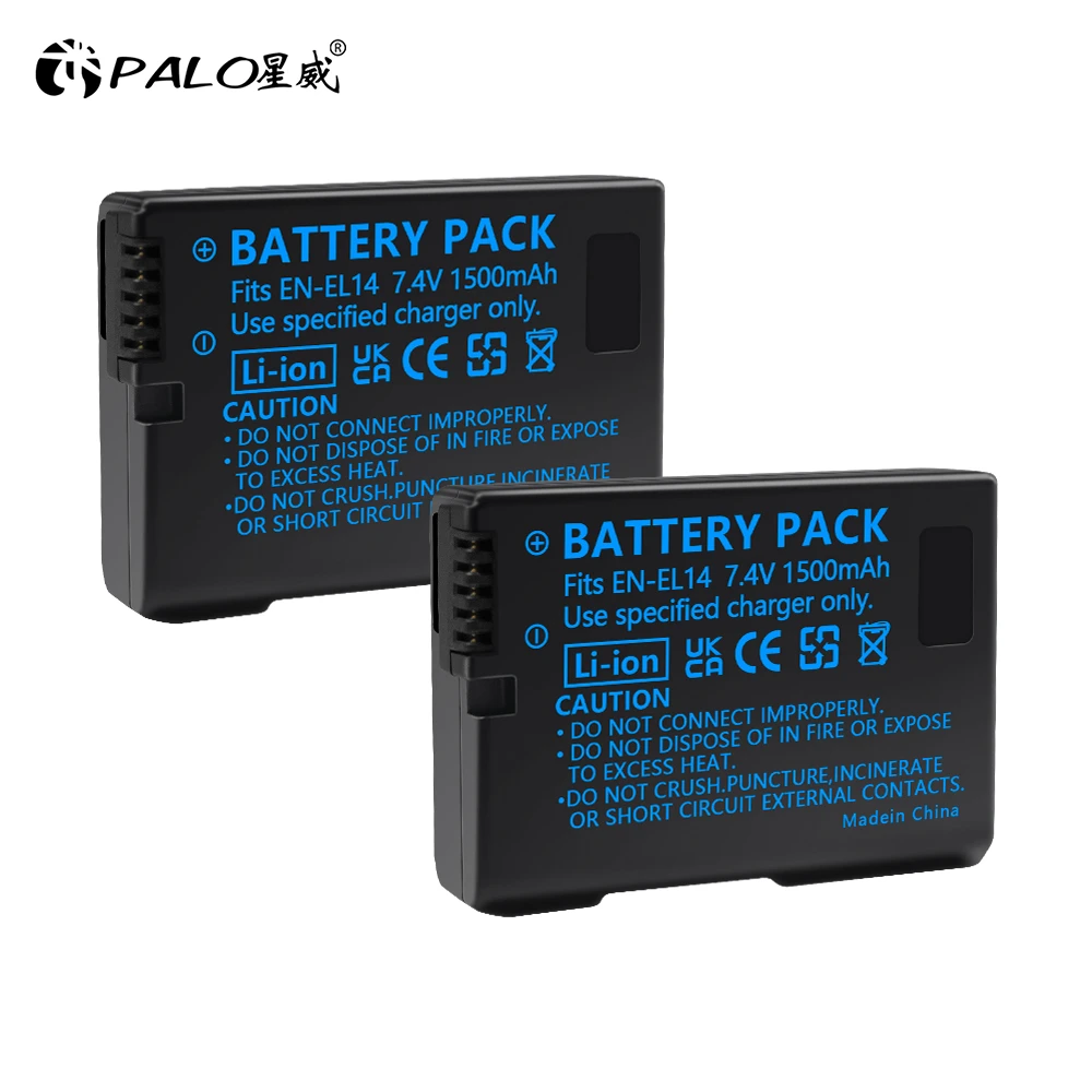 

7.4V 1200mAh EN-EL14 Batteries ENEL14 EN EL14 Camera Battery Pack For Nikon D5200 D3100 D3200 D5100 P7000 P7100 MH-24