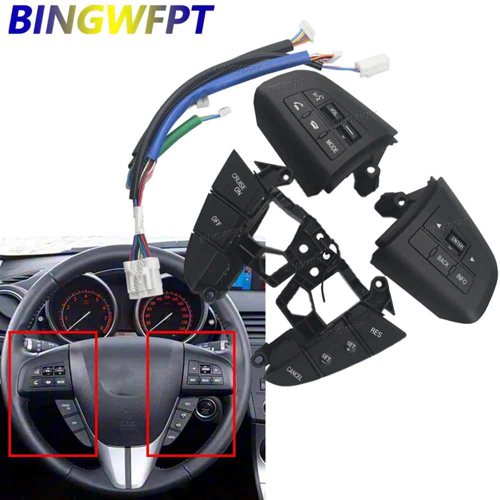 

For Mazda 3/5 CX-7 BL 2008-2013 Car Cruise Control Switch Speed Control Syste High Quality Multifunction Steering Wheel Button