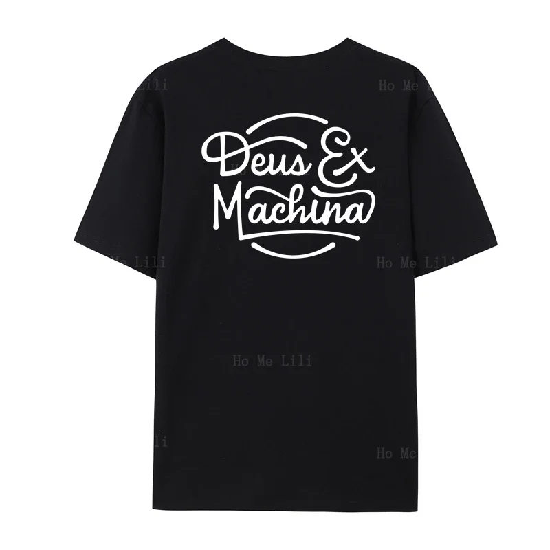 D-E-U-S Ex English Letters Machina 100% Cotton Printed T-Shirts