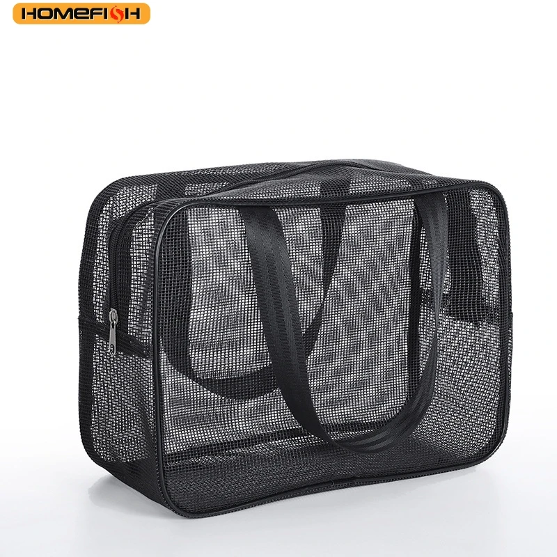 HOMEFISH Large-Capacity Mesh Cosmetic Storage Bag, Portable Multifunctional Toiletry Organizer Tote, Practical Daily Shower