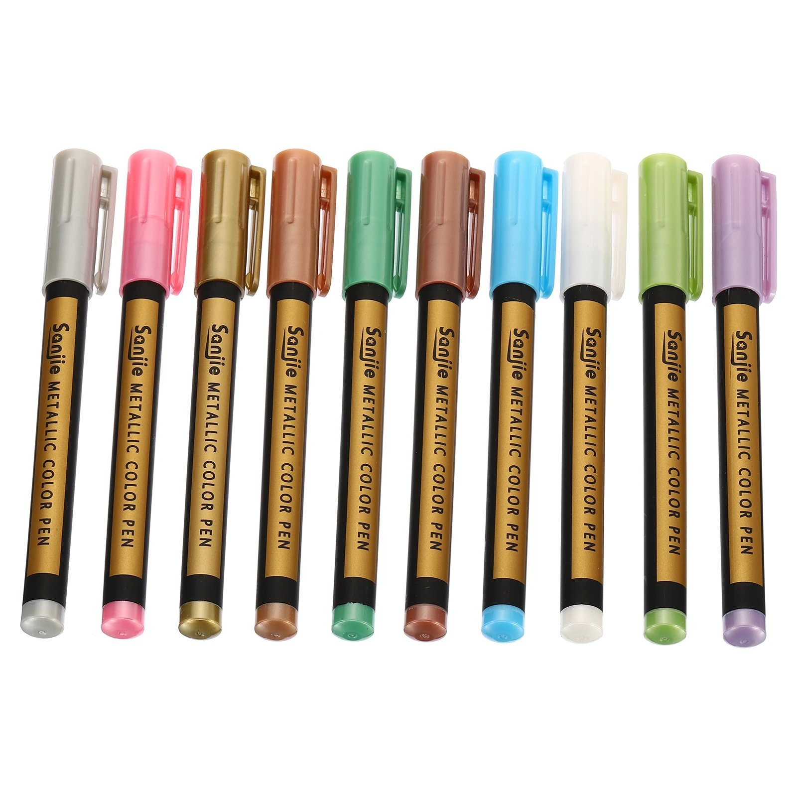 3/10Pc Metallic Paint Marker Pens Medium Point Writing Rock Painting Photo Album Scrapbook Glass Wood Canvas Card Art Marker Pen