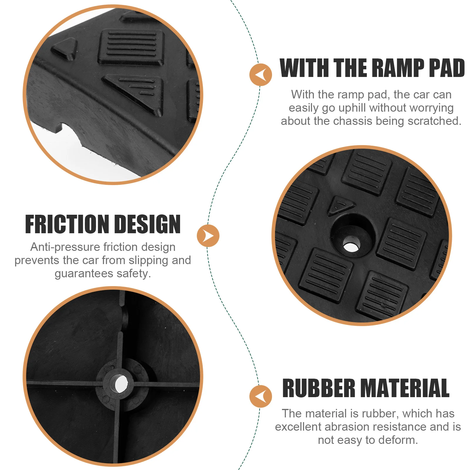 

Pad 3cm High Black Car Ramps Sturdy Plastic Curb Suitable Curbs Driveways Garages Loading Docks Parking Lots Shed